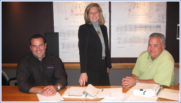 The editorial team behind commercial construction blog Hard Hat Chat -- Chuck Taylor, Kim Sawyer and Bill Di Santo.