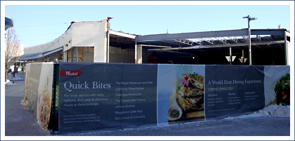 It was a busy year for shopping center renovations, like the new food court construction at Westfield's Old Orchard shopping center in Skokie, Ill.